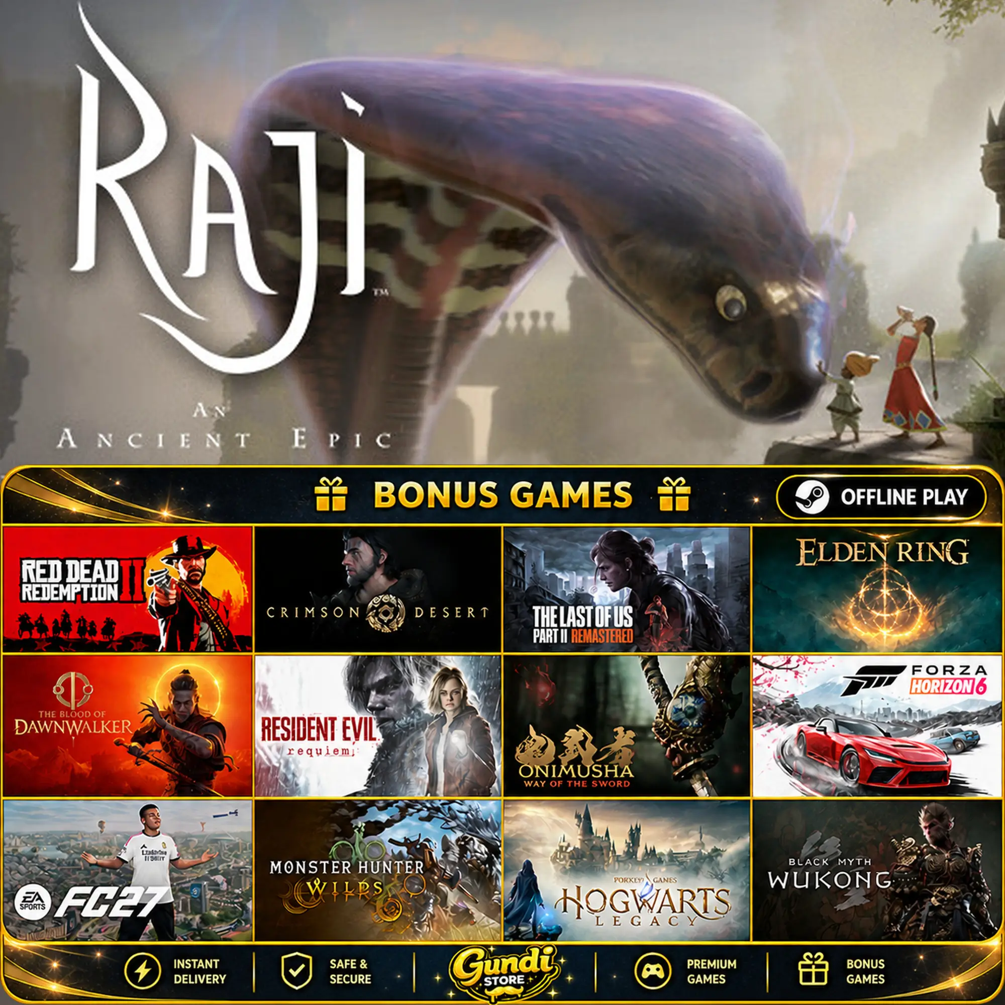 [AUTO CODE] - Raji_ An Ancient Epic + BONUS GAME