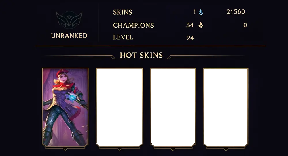 UNRANKED - 24 LVL - 1 SKIN