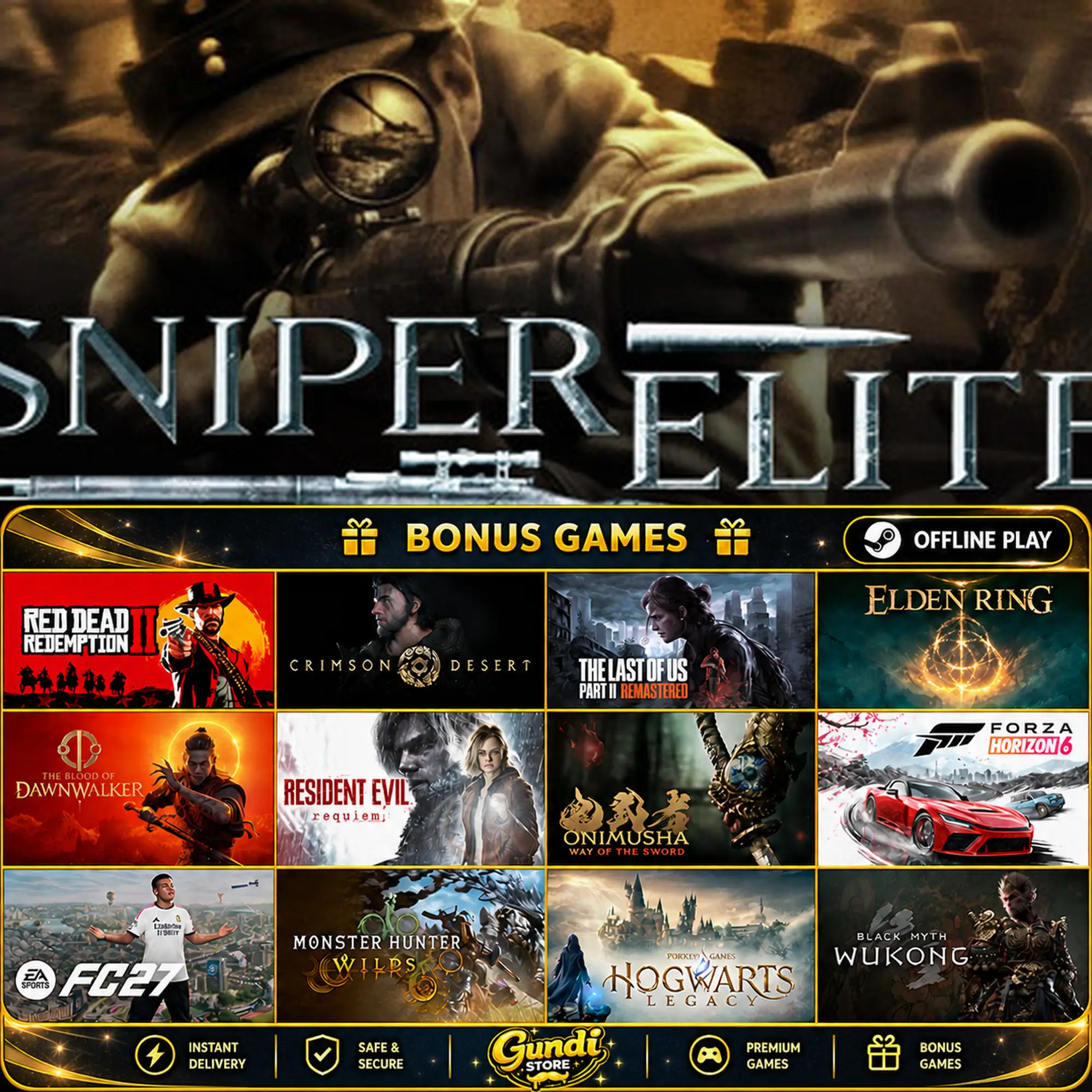 [AUTO CODE] - Sniper Elite + BONUS GAME