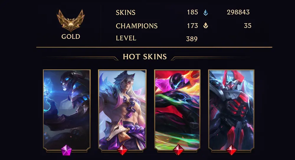 GOLD I - 389 LVL - 185 SKIN