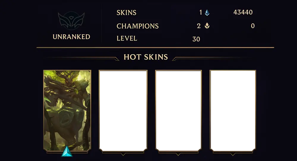 UNRANKED - 30 LVL - 1 SKIN