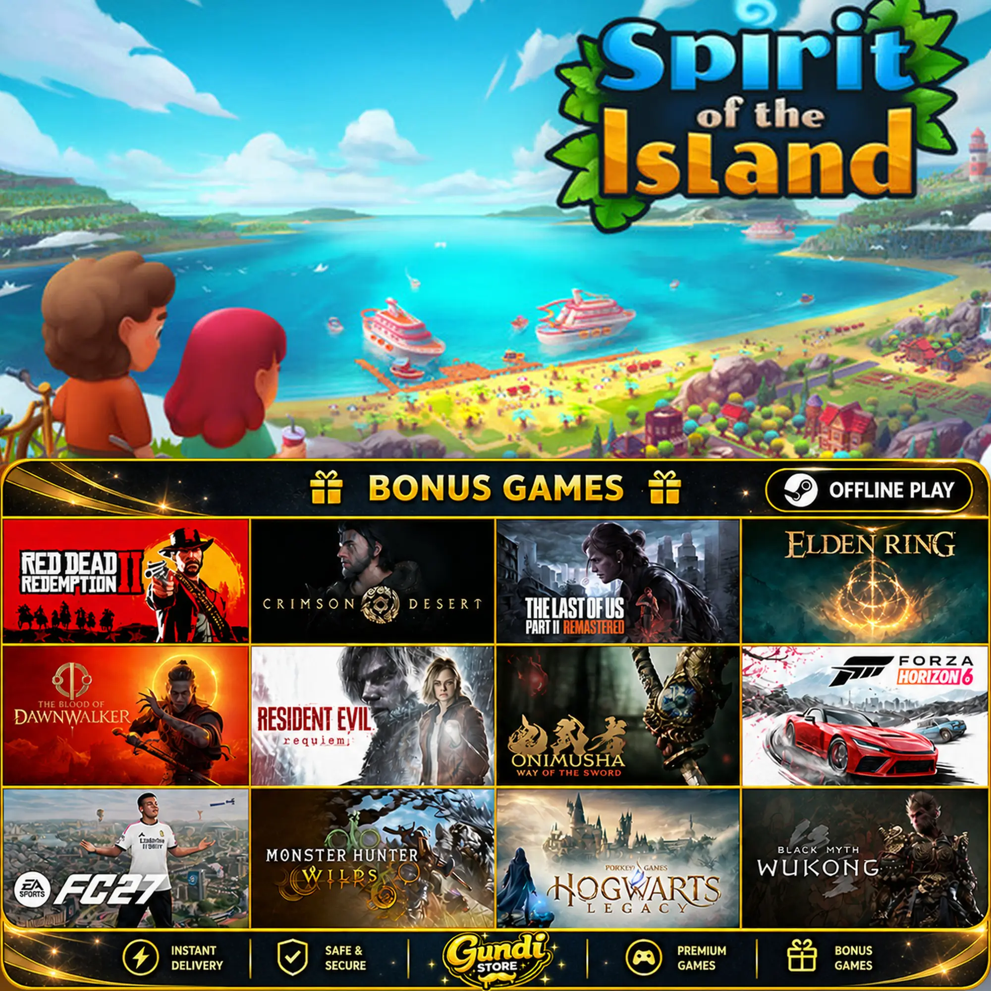 [AUTO CODE] - Spirit Of The Island + BONUS GAME