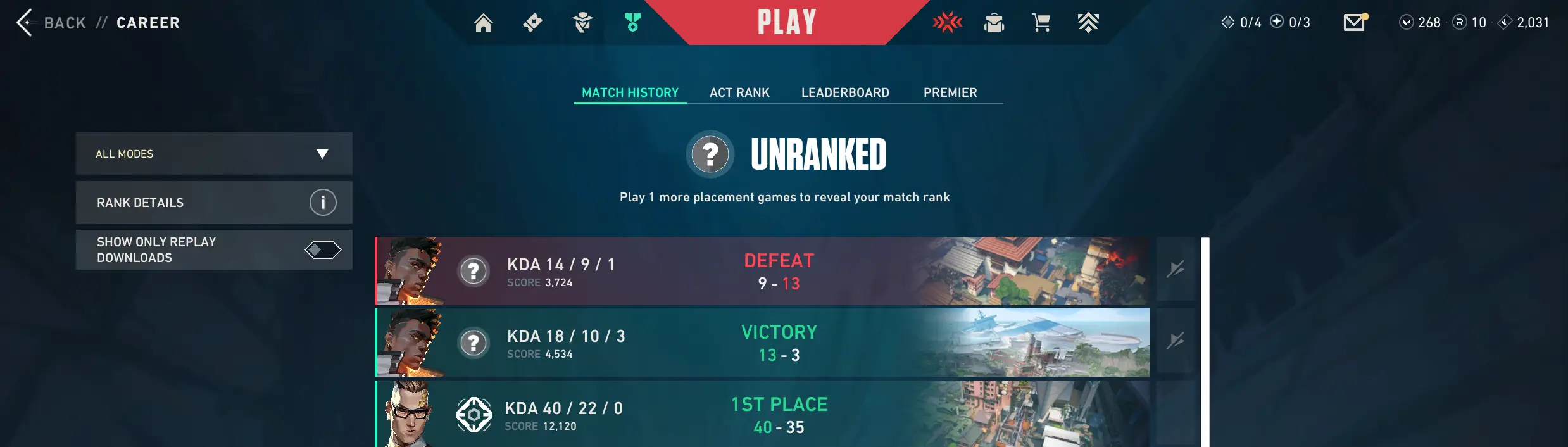 9 Agents - 4 Skins - Unranked - Ranked Ready - 22 LVL - Full Acces