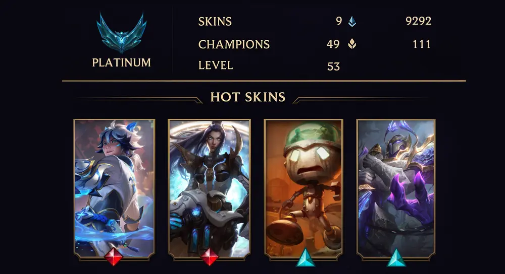 PLATINUM IV - 53 LVL - 9 SKIN