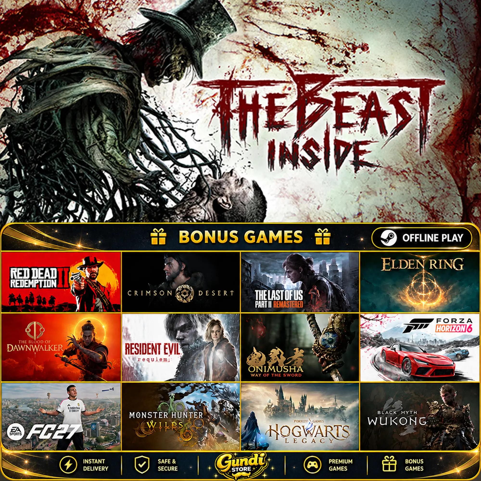 [AUTO CODE] - The Beast Inside + BONUS GAME