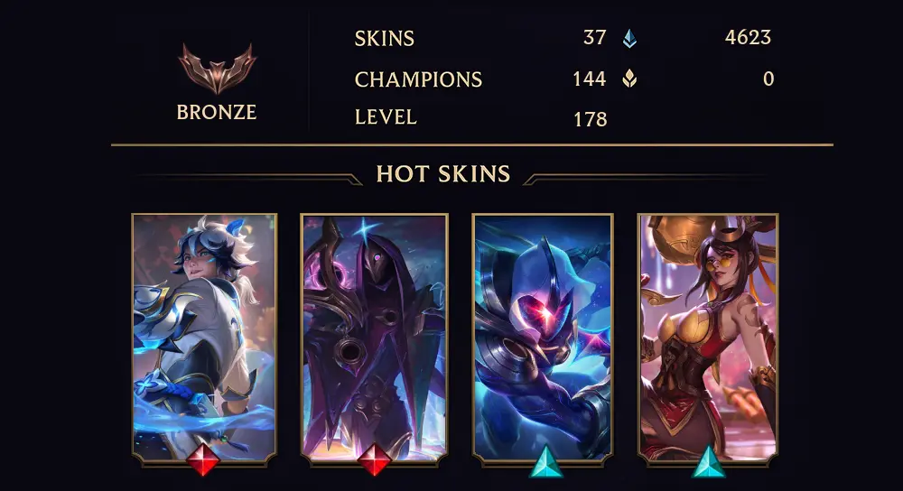 BRONZE I - 178 LVL - 37 SKIN