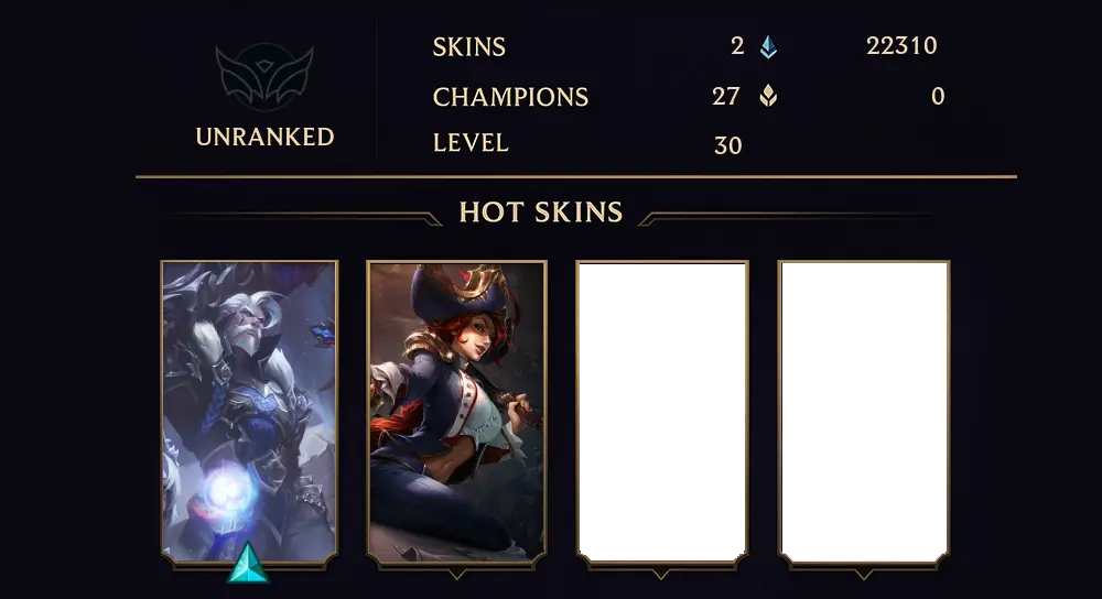 UNRANKED - 30 LVL - 2 SKIN