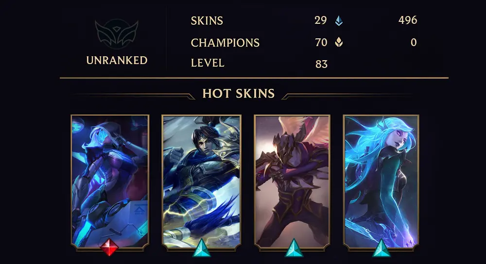 UNRANKED - 83 LVL - 29 SKIN