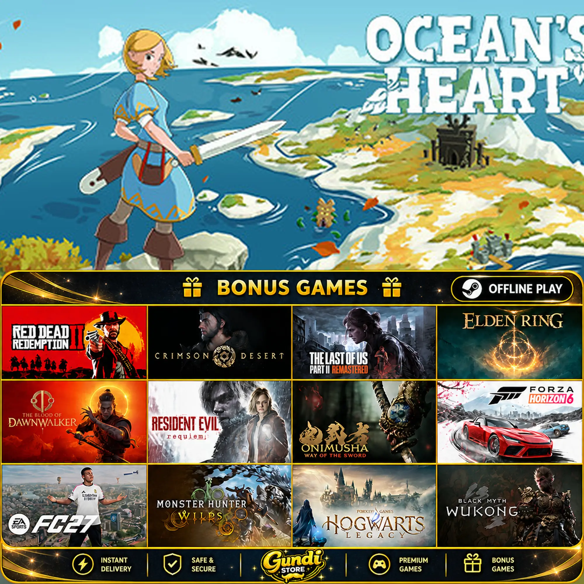 [AUTO CODE] - Ocean's Heart + BONUS GAME