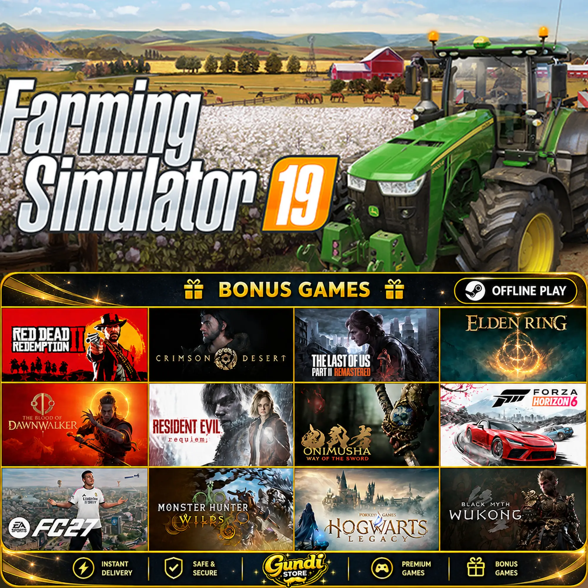 [AUTO CODE] - Farming Simulator 19 + BONUS GAME