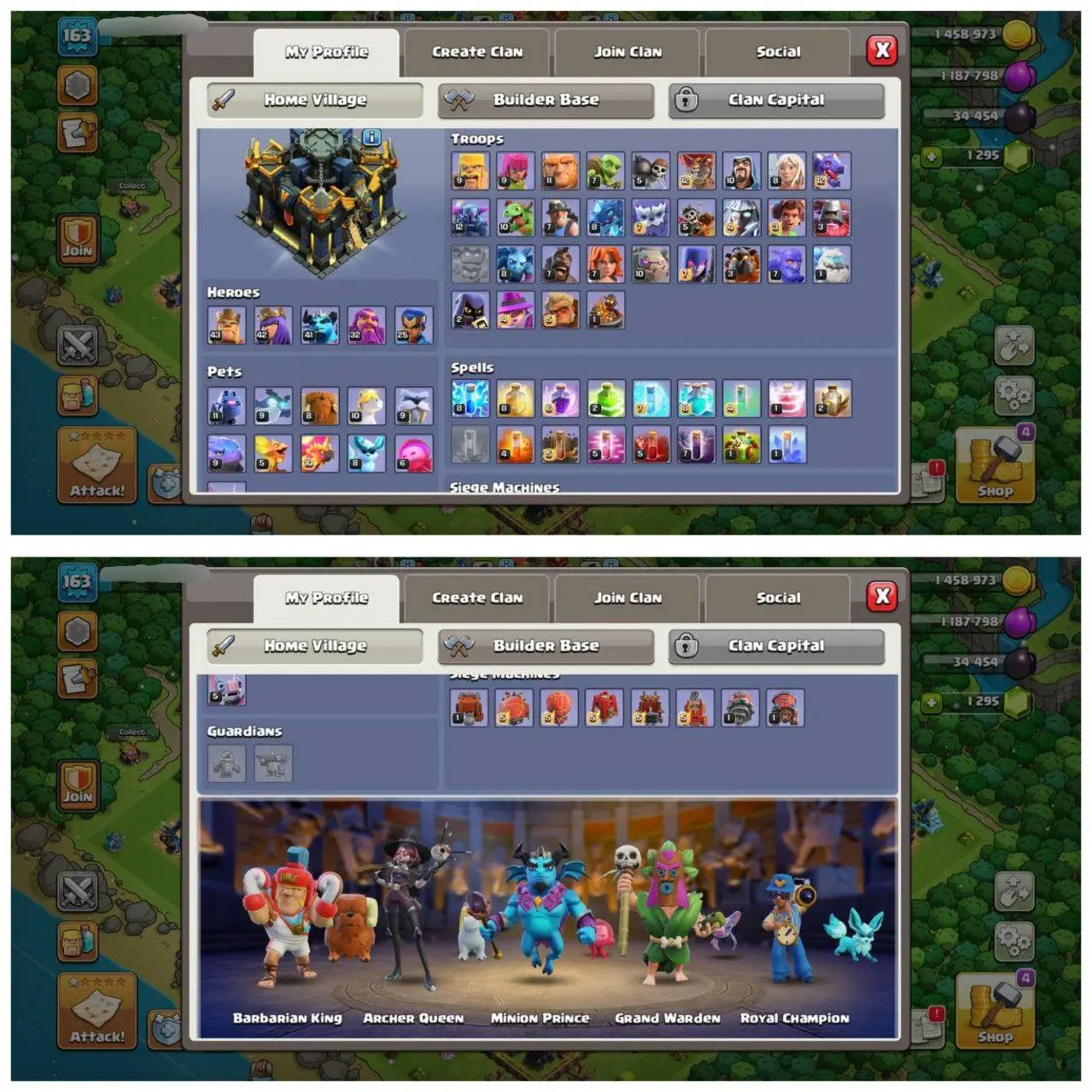 {70% DISCOUNT} TH17 HALF MAX ID⚡️8 EPIC EQUIPMENT⚡️XP-163⚡️HERO 43-42-41-32-25⚡️500 GEMS NAME CHANGE⚡️ MAGIC ITEMS⚡️OP LAB⚡️INSTANT DELIVERY 🚚