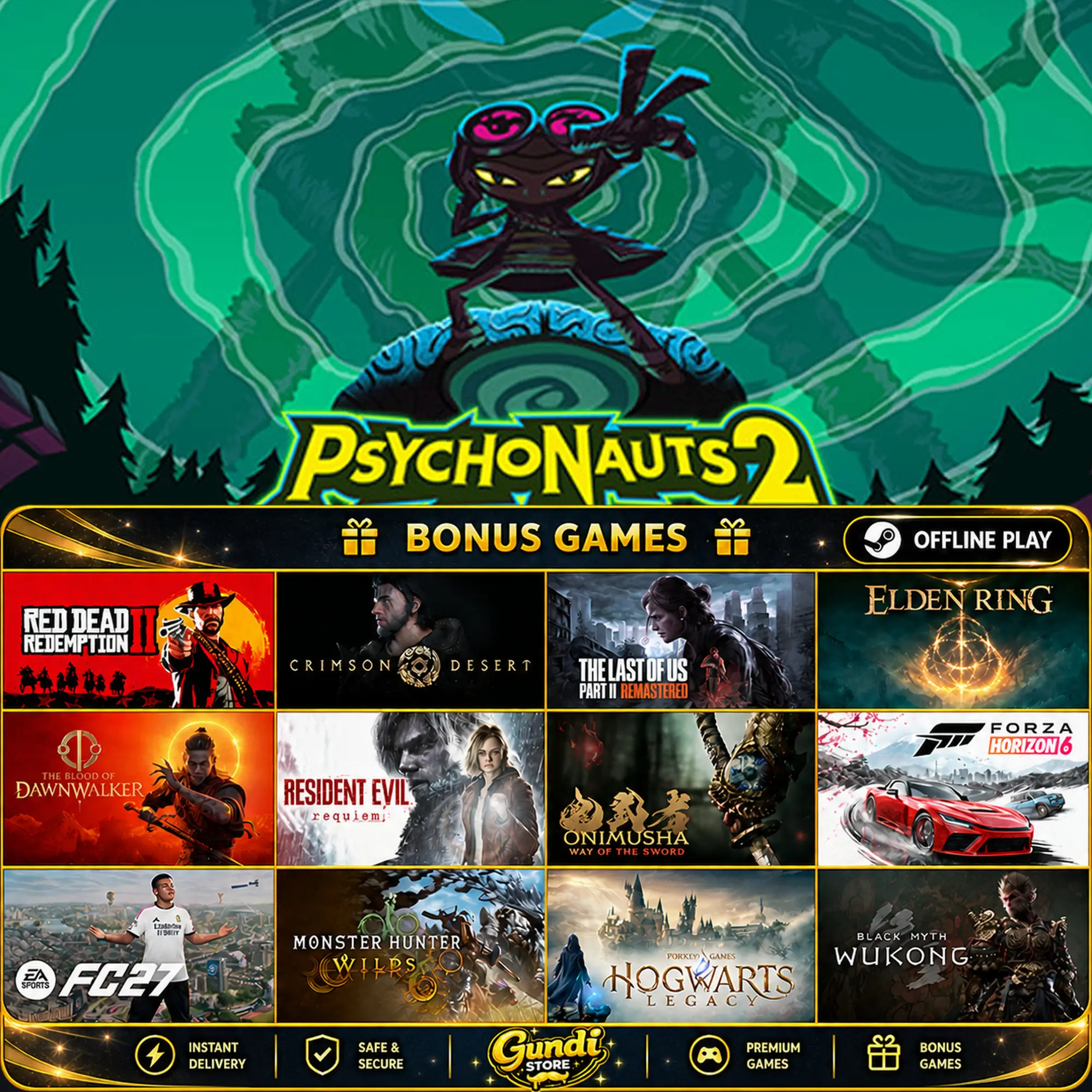 [AUTO CODE] - Psychonauts 2 + BONUS GAME