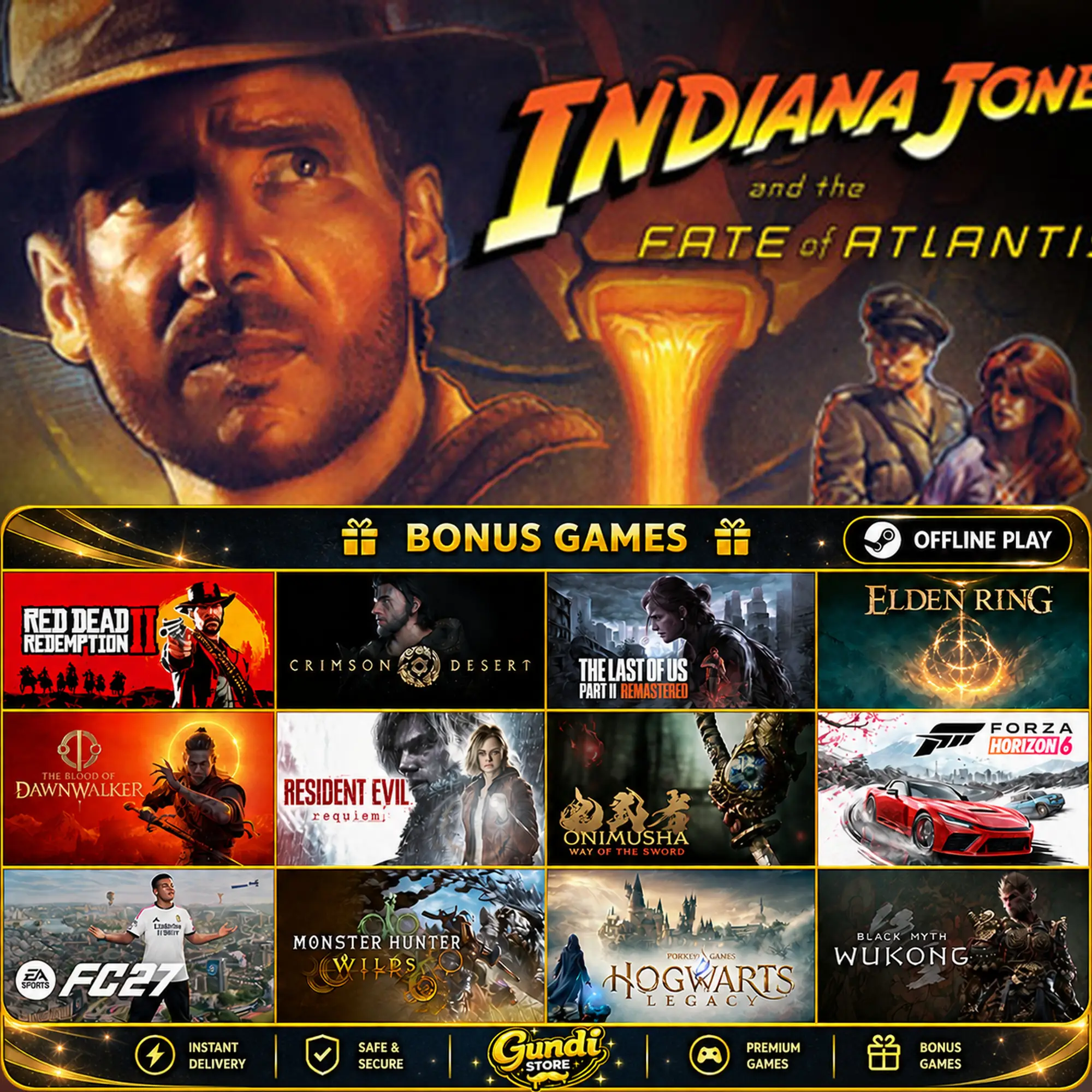 [AUTO CODE] - Indiana Jones and the Fate of Atlantis + BONUS GAME