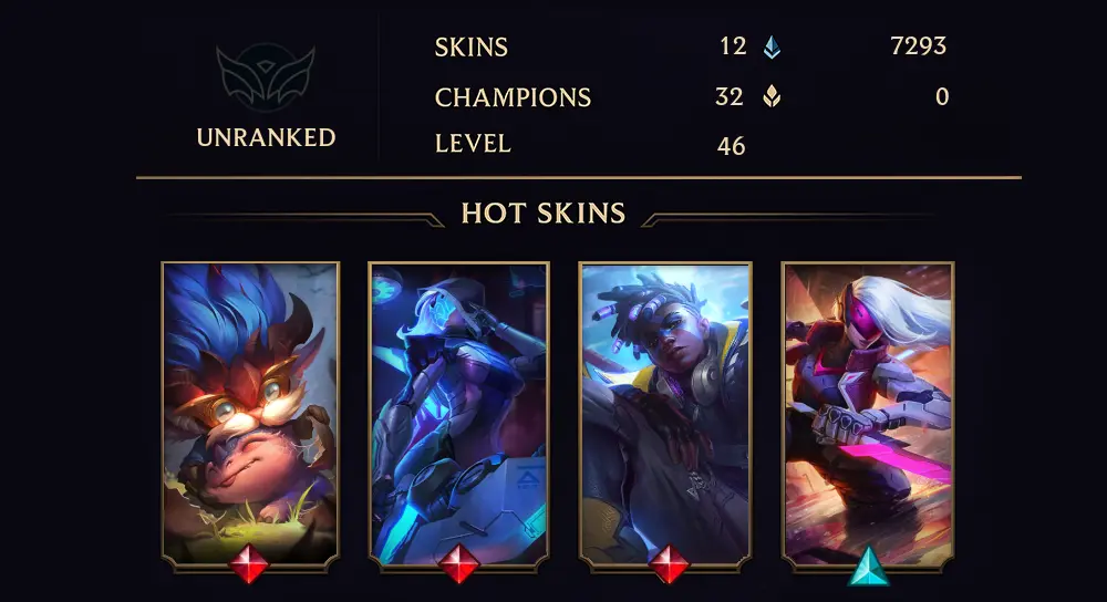 UNRANKED - 46 LVL - 12 SKIN