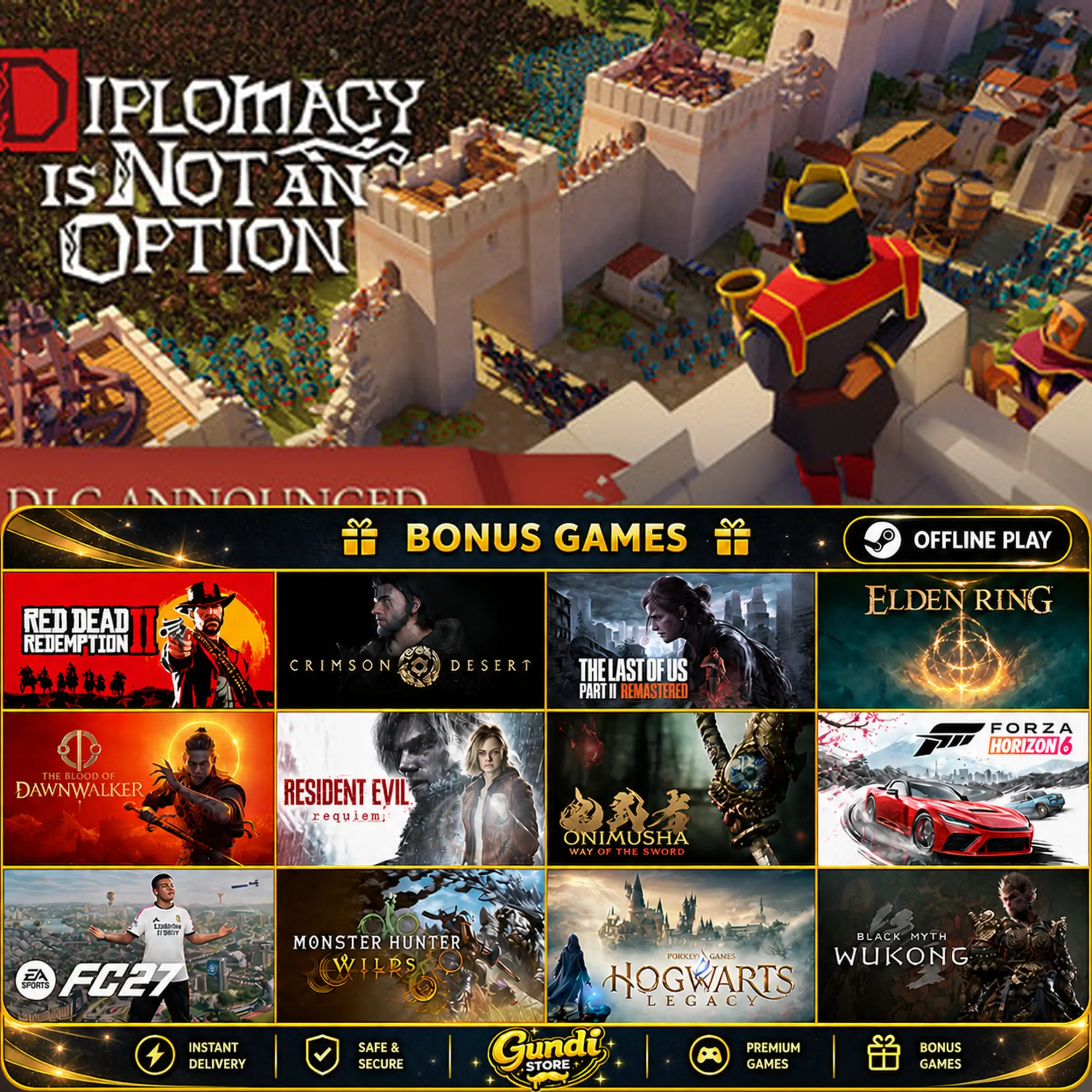 [AUTO CODE] - Diplomacy is Not an Option + BONUS GAME