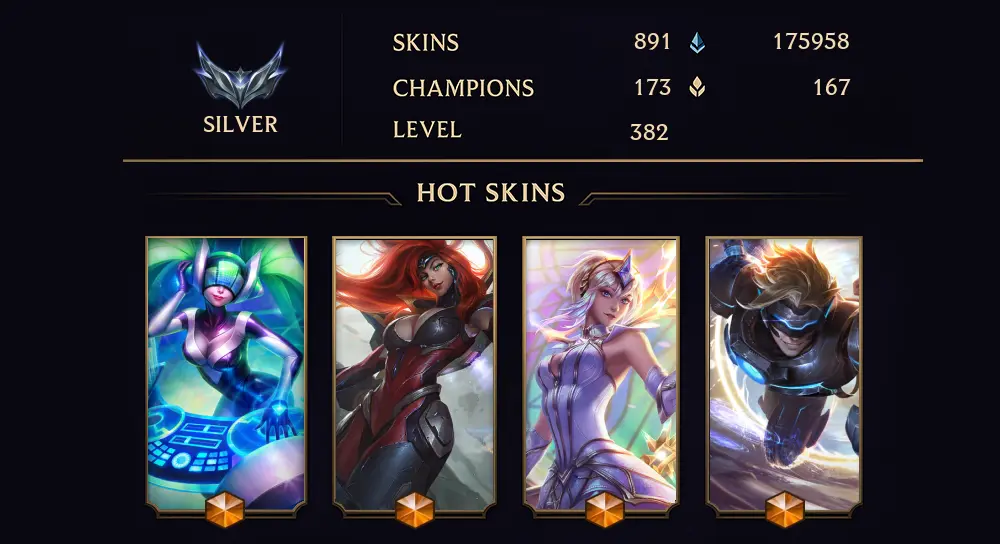 NA - SILVER II - 382 LVL - 891 SKIN