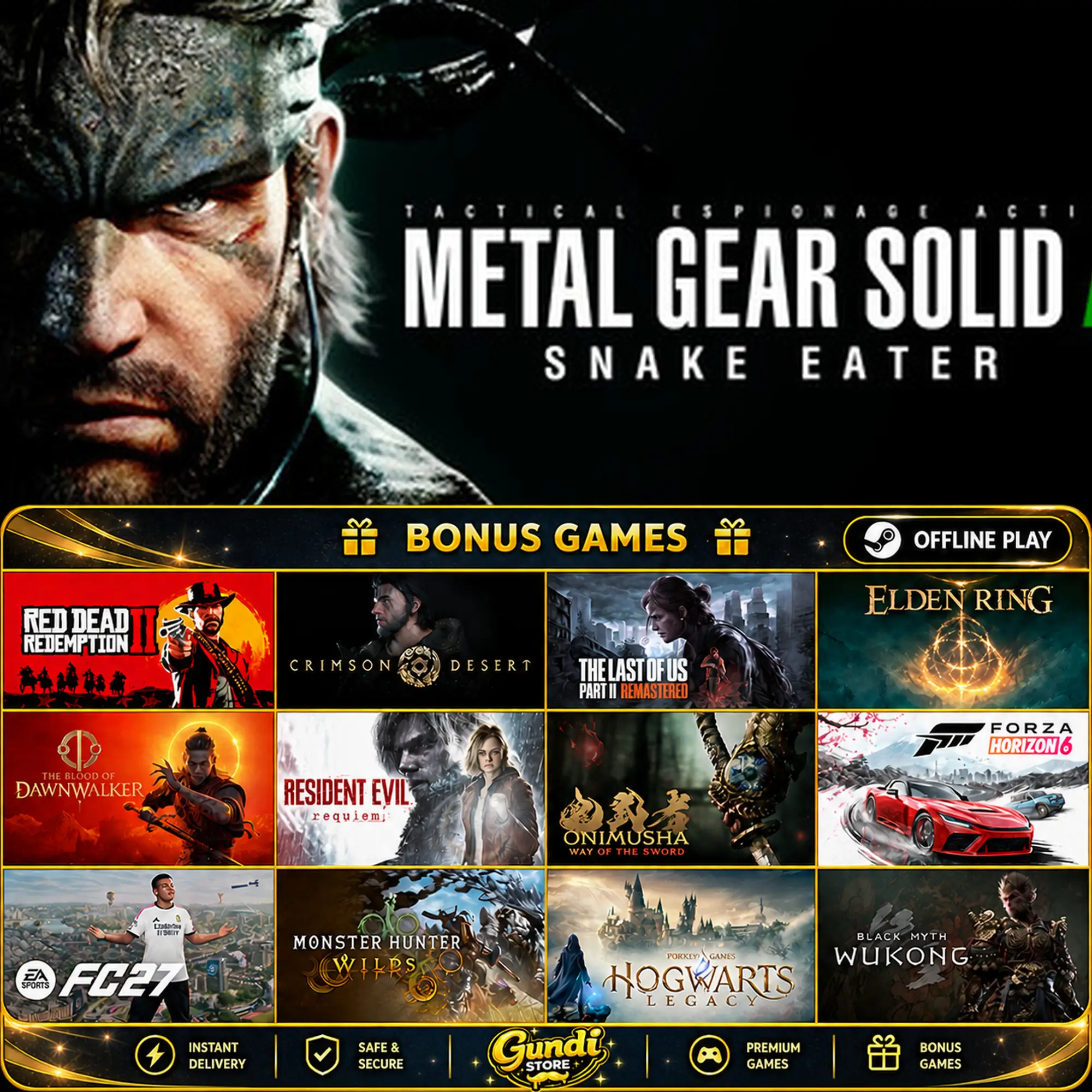 [AUTO CODE] - METAL GEAR SOLID Δ_ SNAKE EATER + BONUS GAME