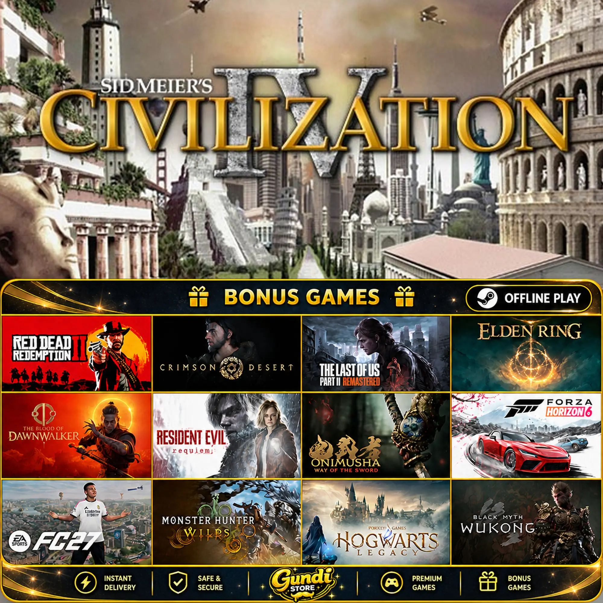 [AUTO CODE] - Sid Meier's Civilization IV + BONUS GAME