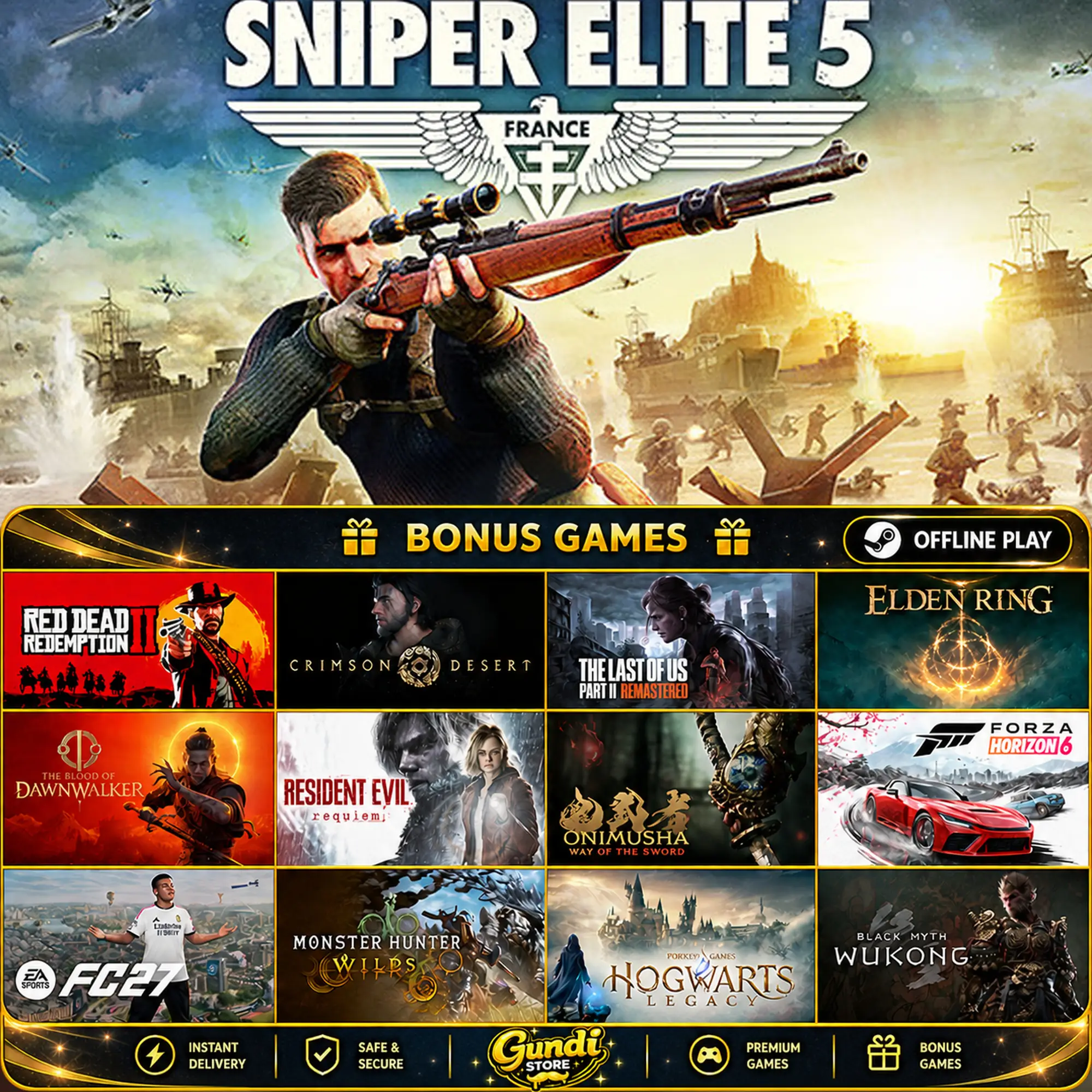 [AUTO CODE] - Sniper Elite 5 + BONUS GAME