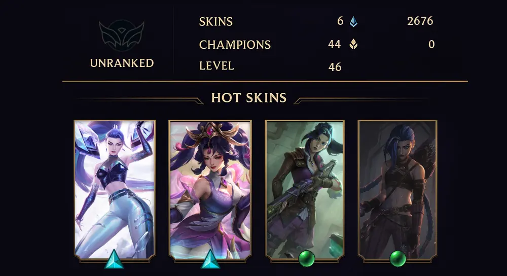 UNRANKED - 46 LVL - 6 SKIN