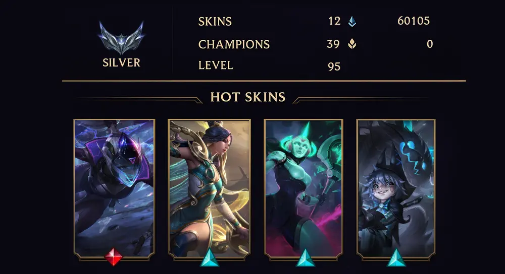 SILVER II - 95 LVL - 12 SKIN