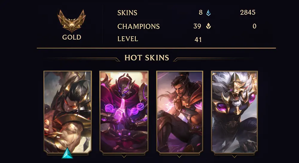 GOLD IV - 41 LVL - 8 SKIN