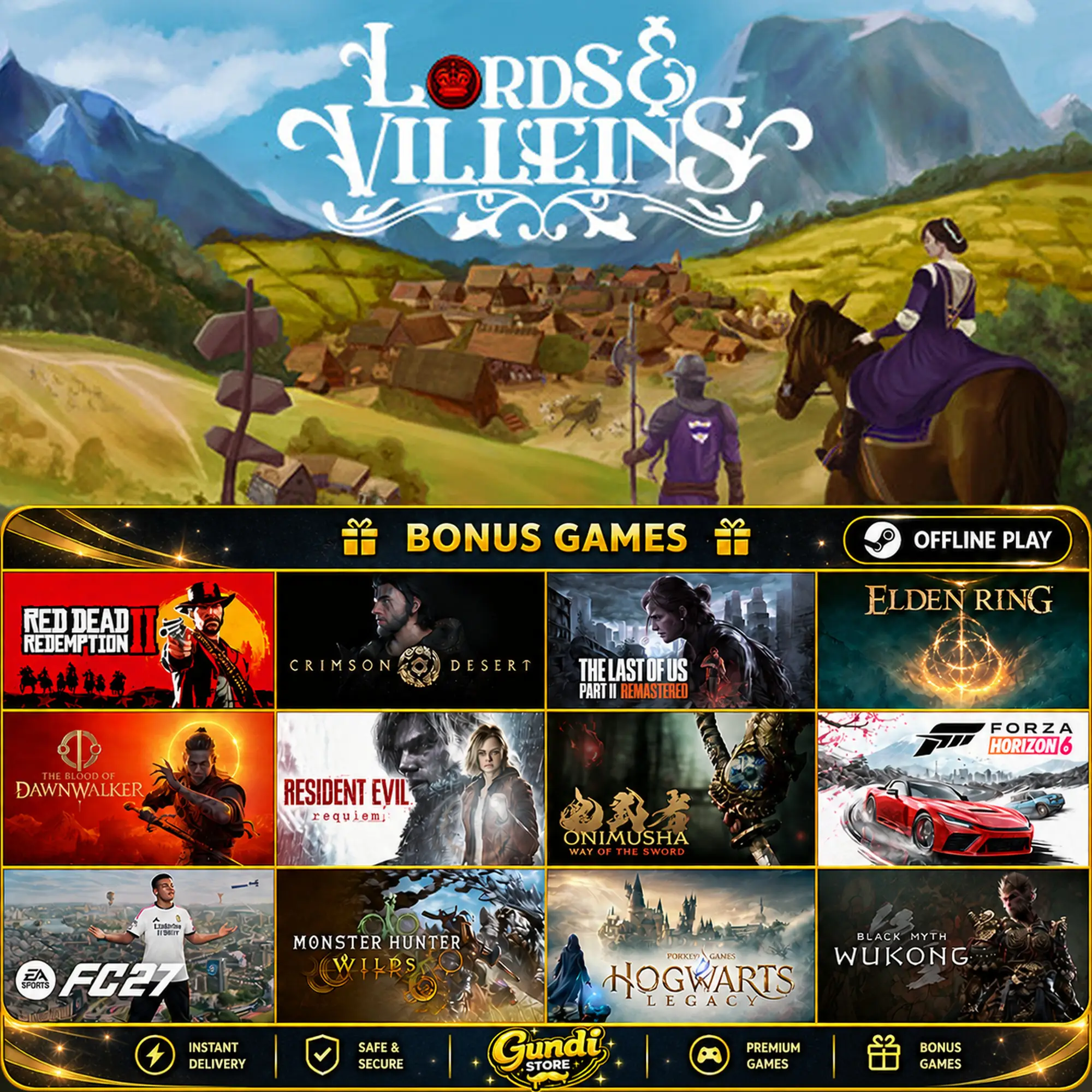 [AUTO CODE] - Lords and Villeins + BONUS GAME