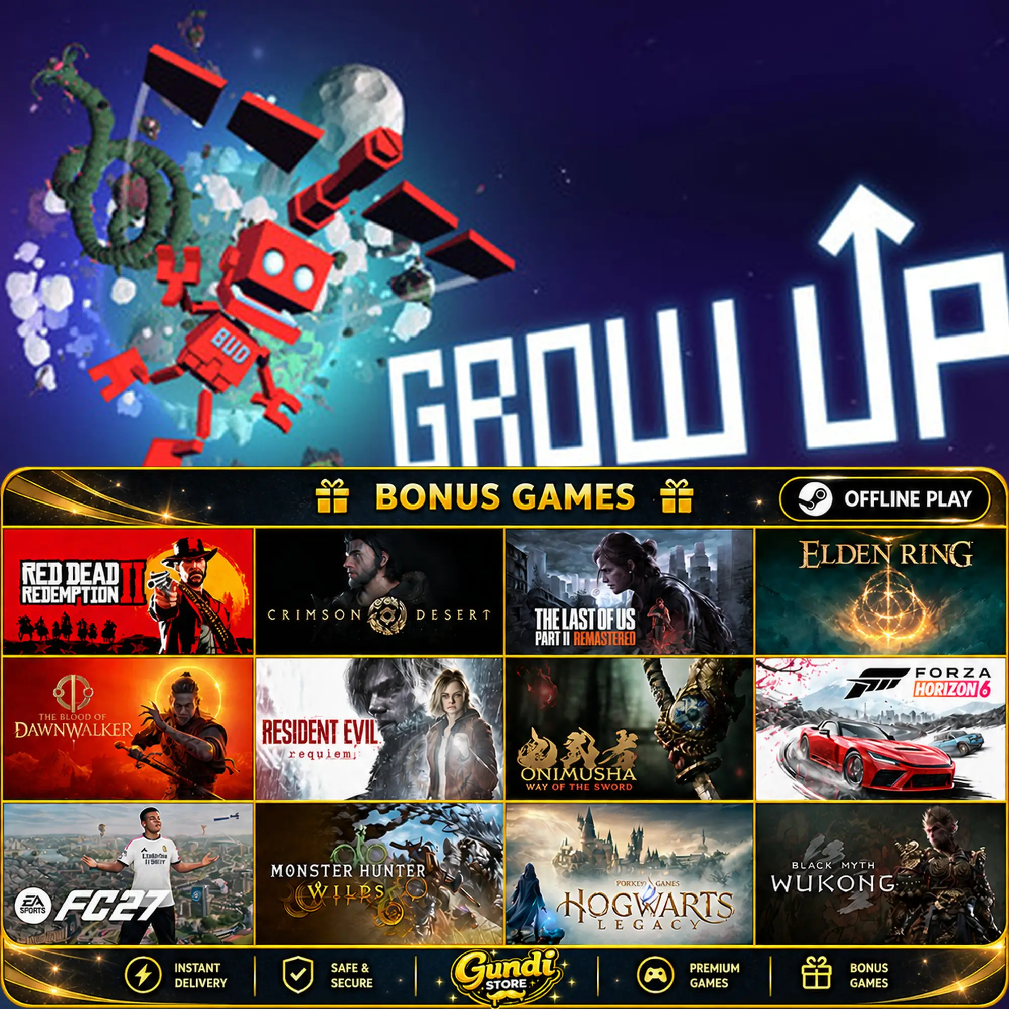 [AUTO CODE] - Grow Up + BONUS GAME