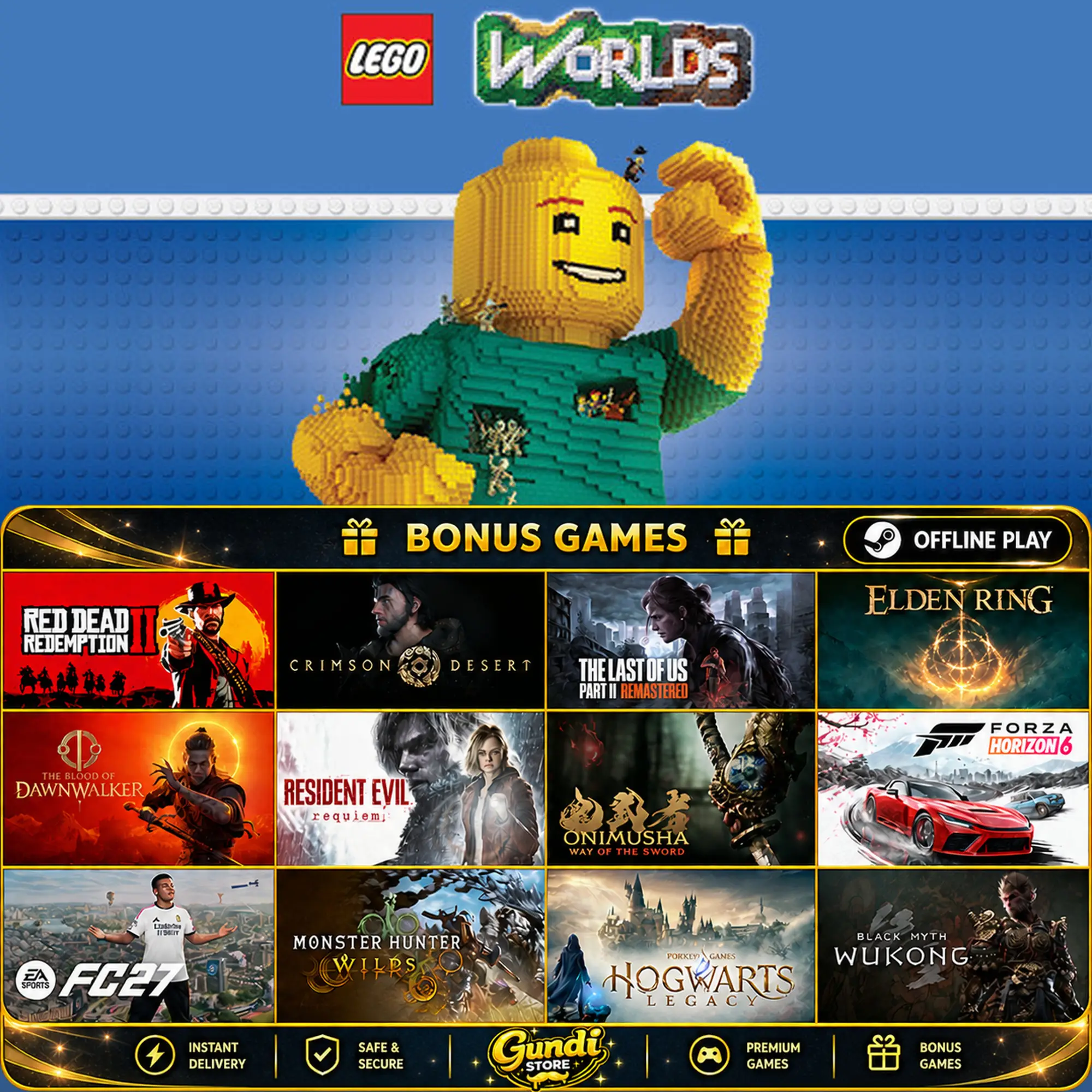 [AUTO CODE] - LEGO® Worlds + BONUS GAME