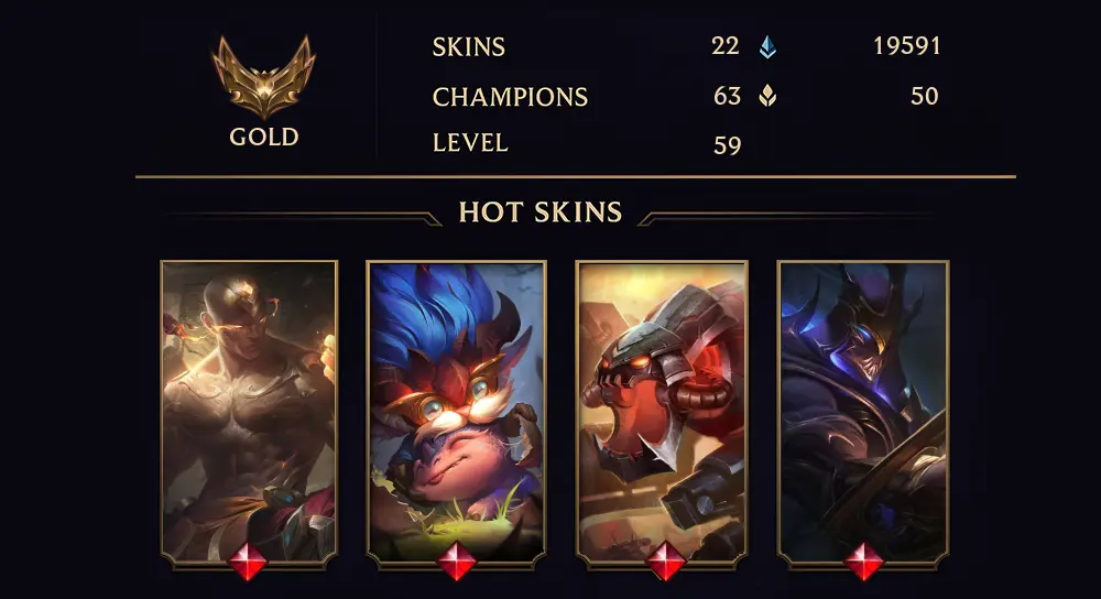 GOLD I - 59 LVL - 22 SKIN