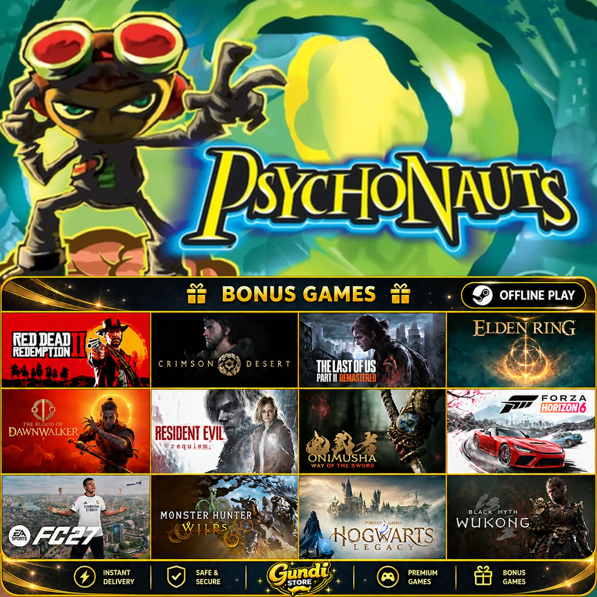 [AUTO CODE] - Psychonauts + BONUS GAME