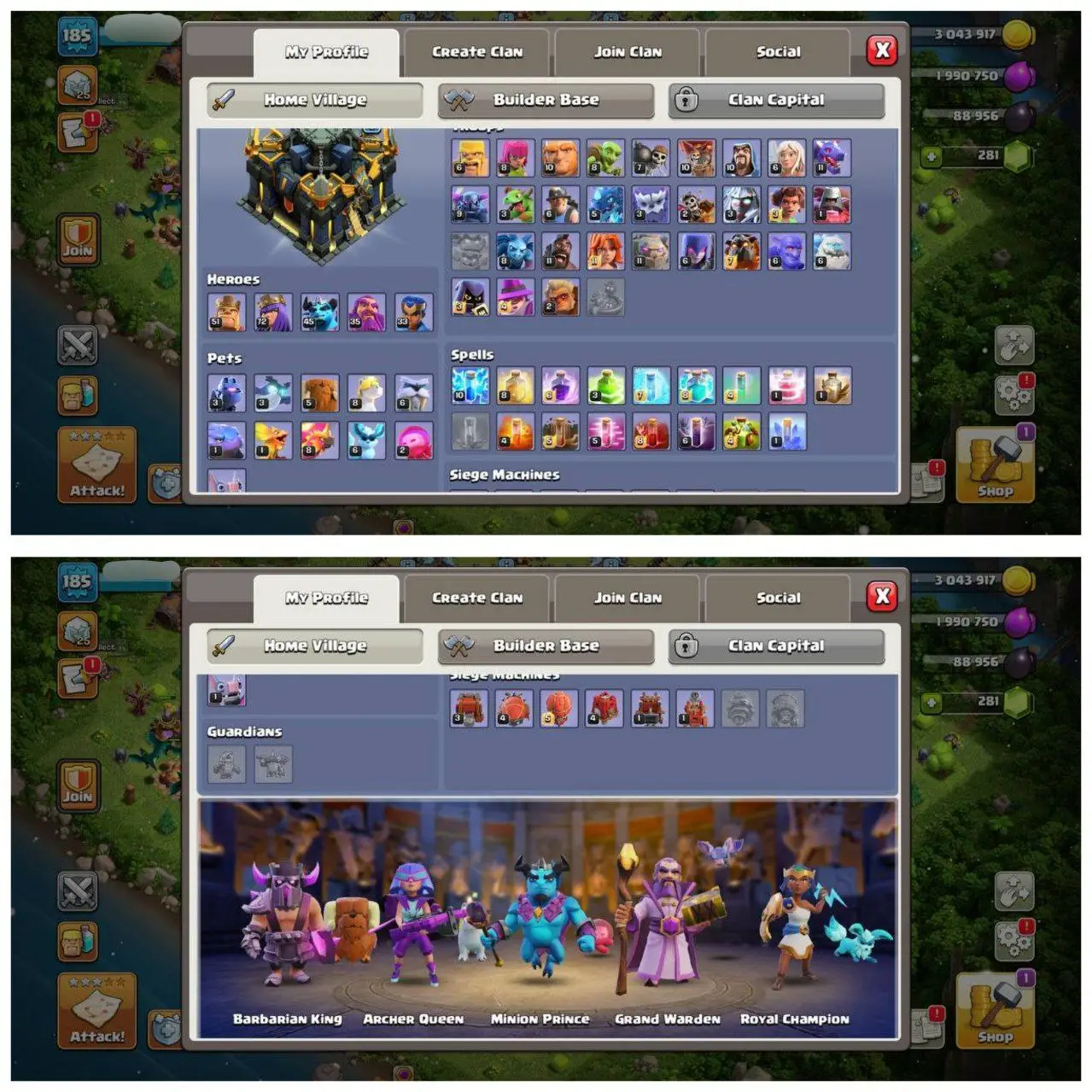 {80% DISCOUNT} TH17 HALF MAX ID⚡️6 EPIC EQUIPMENT⚡️XP-185⚡️HERO 51-72-45-35-33⚡️ MAGIC ITEMS⚡️OP LAB⚡️INSTANT DELIVERY 🚚