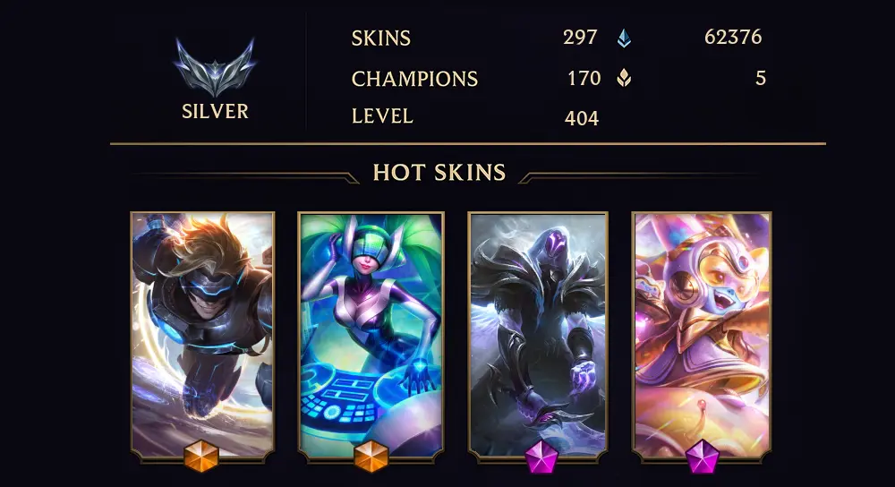 SILVER IV - 404 LVL - 297 SKIN