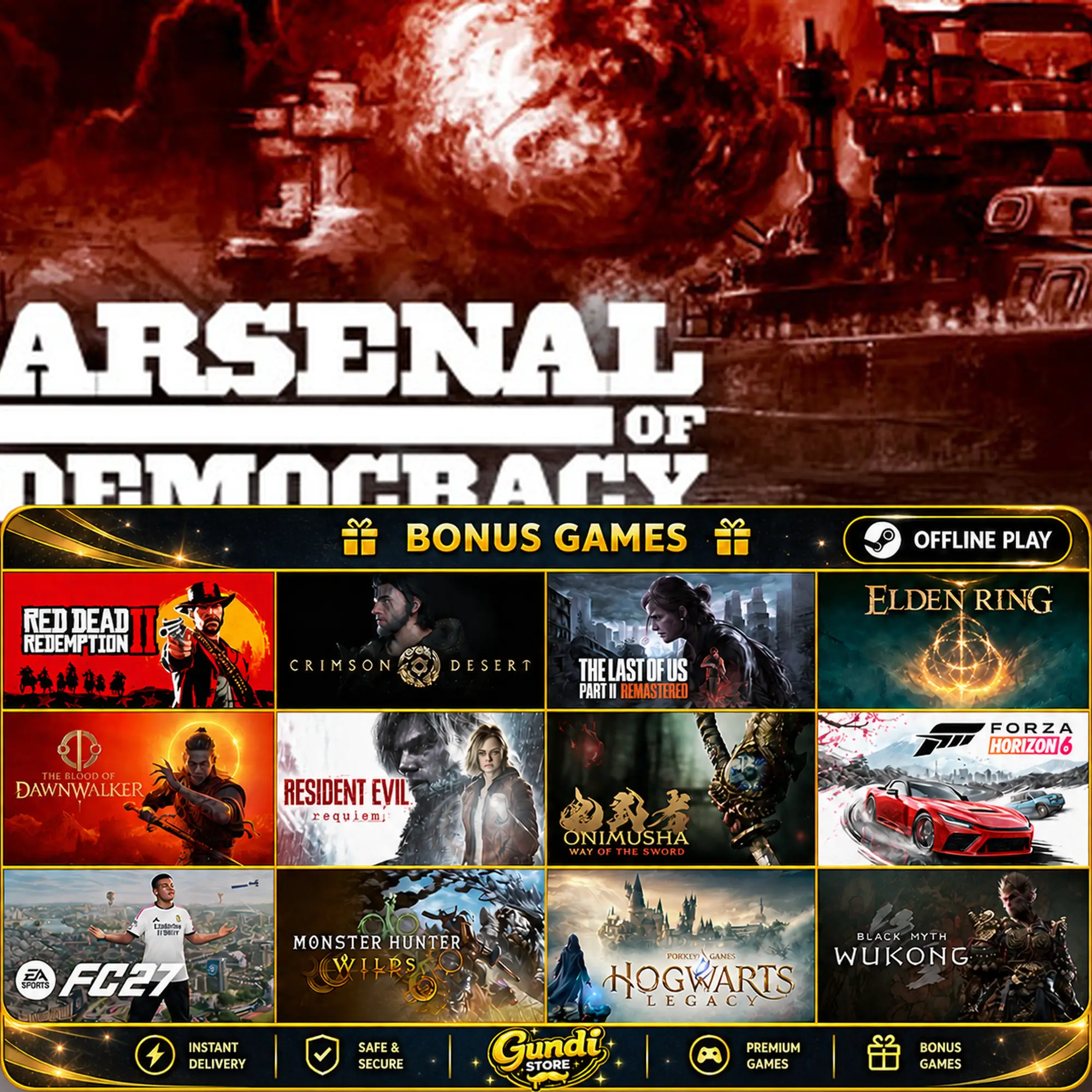 [AUTO CODE] - Arsenal of Democracy_ A Hearts of Iron Game + BONUS GAME