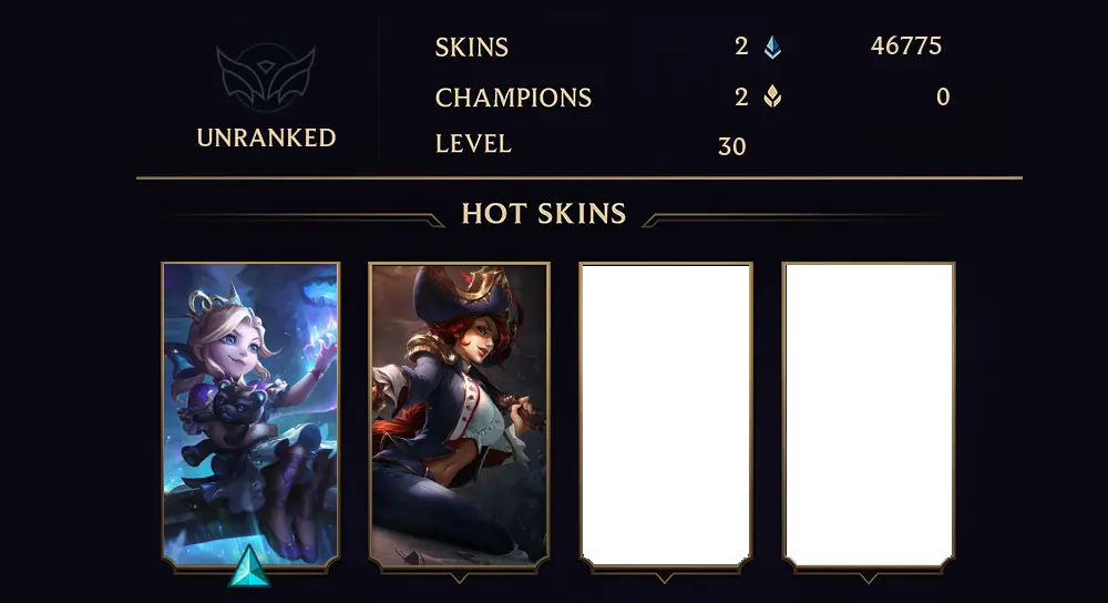 UNRANKED - 30 LVL - 2 SKIN