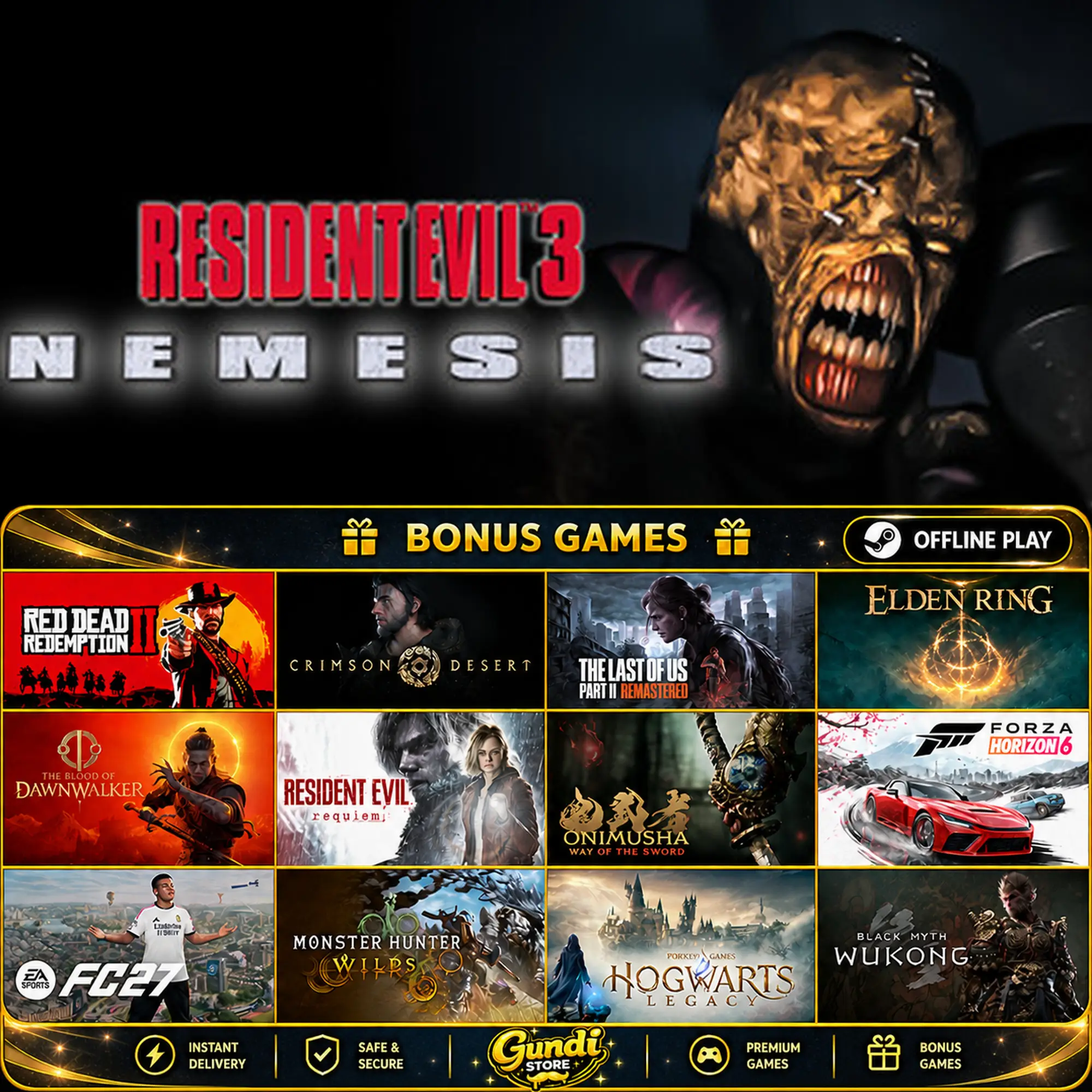 [AUTO CODE] - Resident Evil 3 (1999) + BONUS GAME