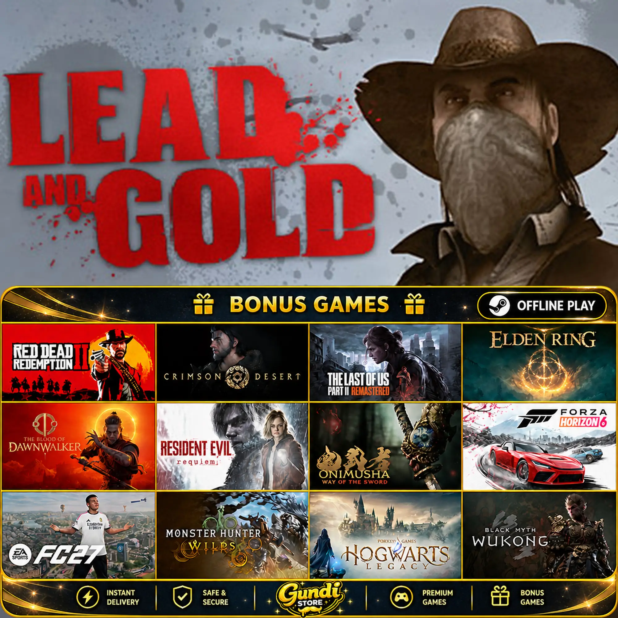 [AUTO CODE] - Lead and Gold - Gangs of the Wild West + BONUS GAME