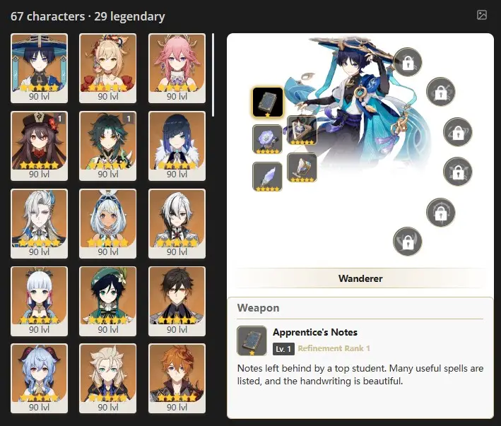 EU- AR:60- 67 CHARACTERS [ 28 - 5 STARS CHARACTERS ]