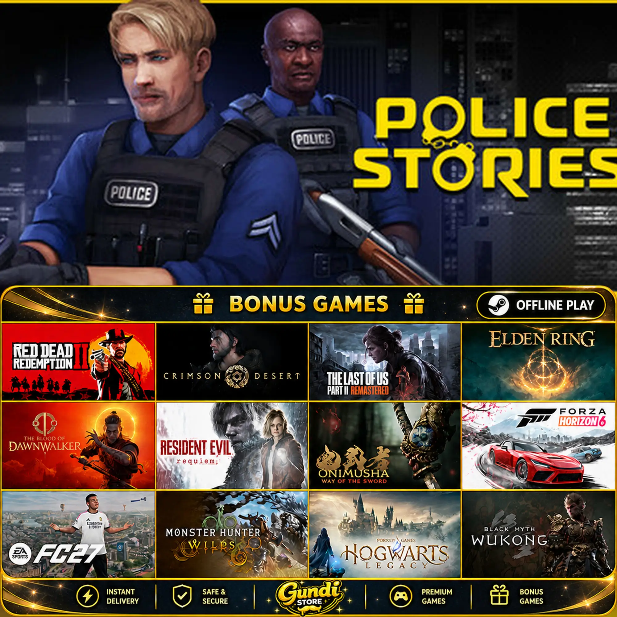 [AUTO CODE] - Police Stories + BONUS GAME