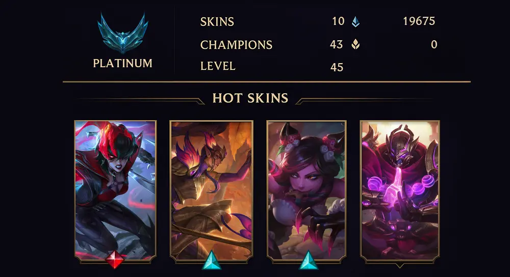 PLATINUM III - 45 LVL - 10 SKIN