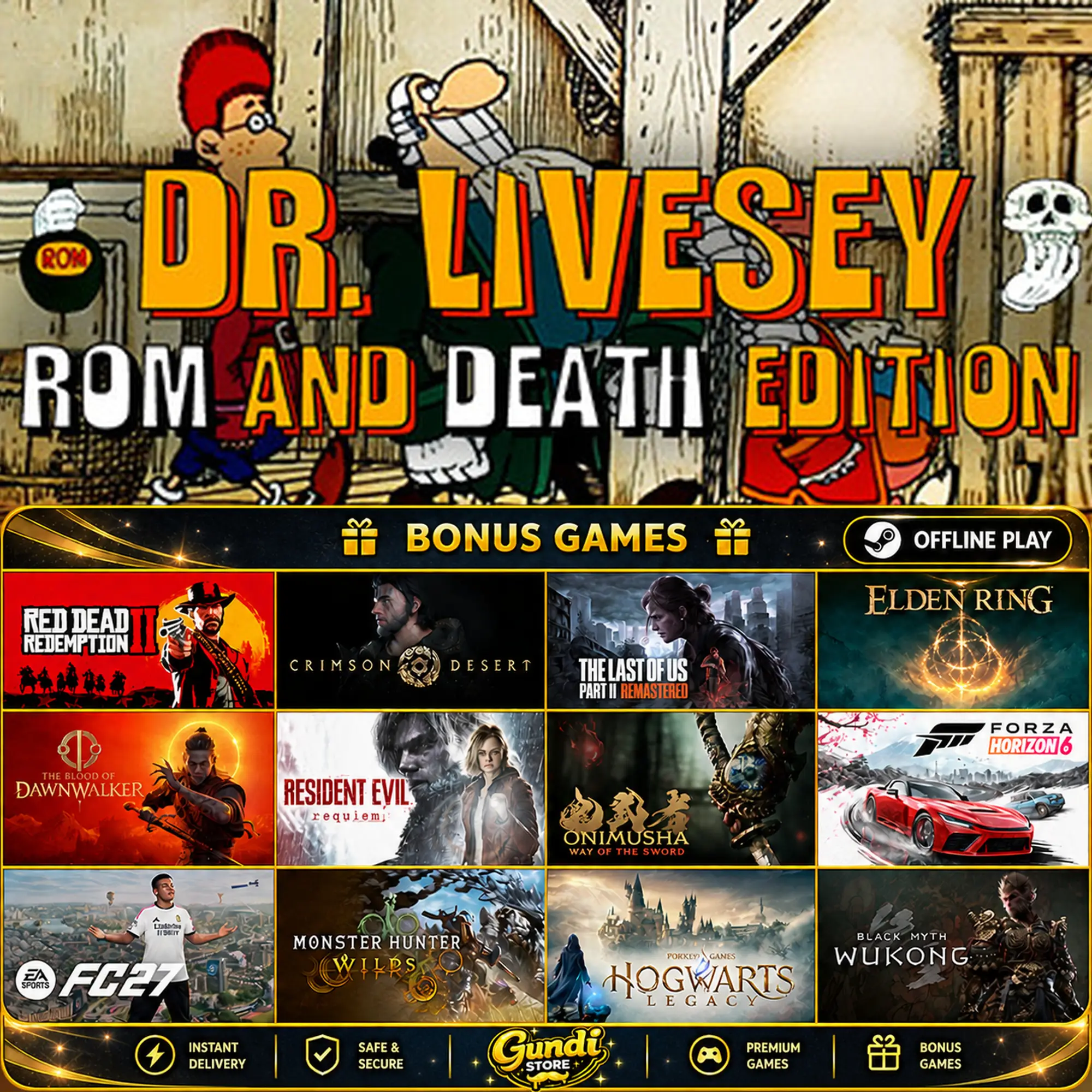 [AUTO CODE] - DR LIVESEY ROM AND DEATH EDITION + BONUS GAME