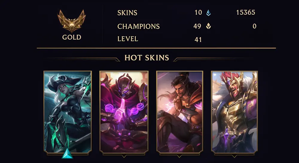 GOLD IV - 41 LVL - 10 SKIN