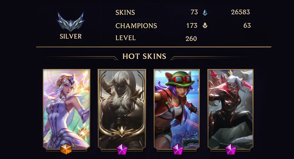 SILVER IV - 260 LVL - 73 SKIN