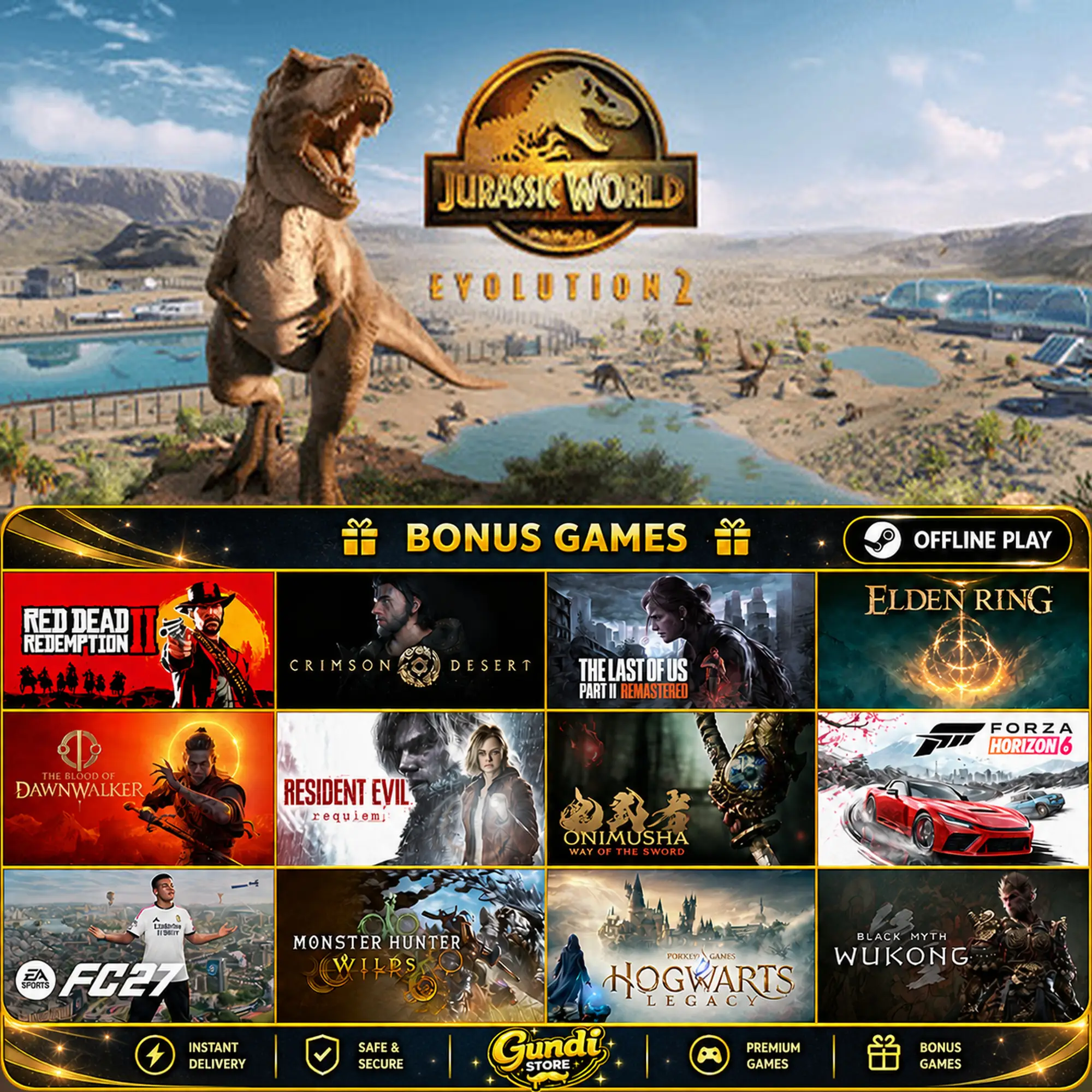 [AUTO CODE] - Jurassic World Evolution 2 + BONUS GAME