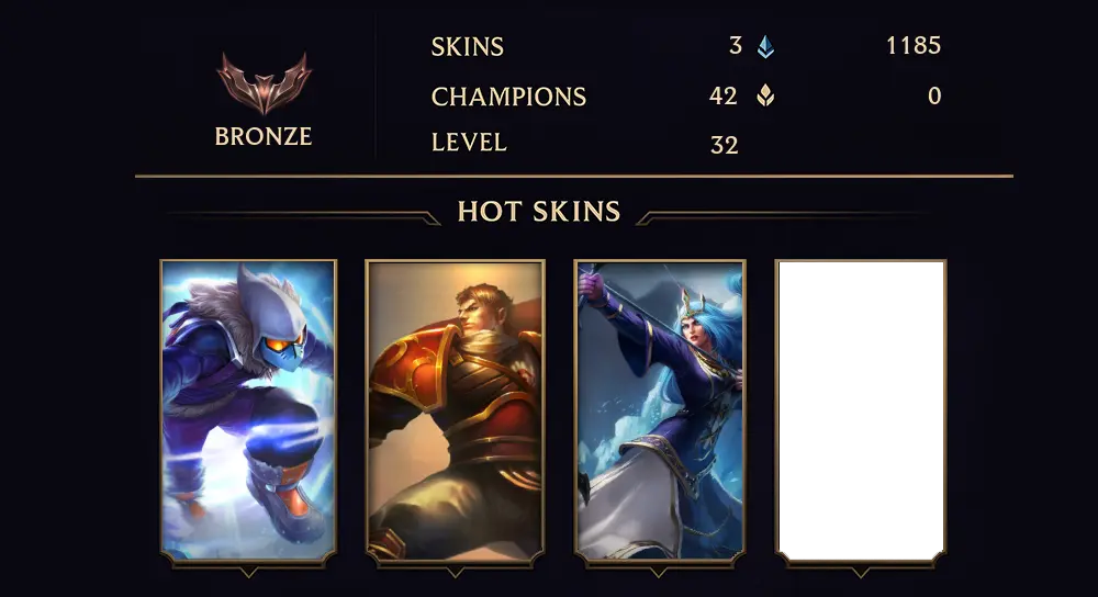 BRONZE I - 32 LVL - 3 SKIN