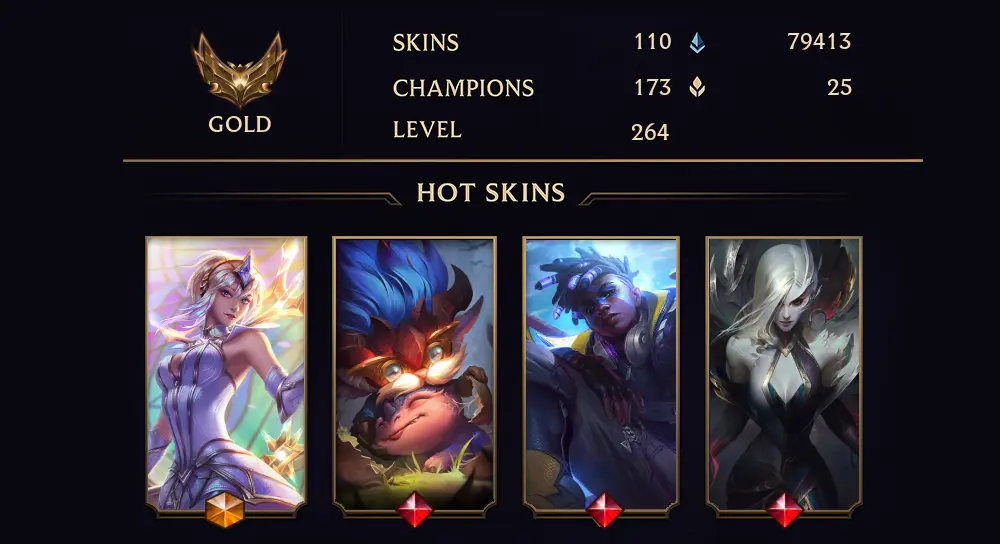 GOLD III - 264 LVL - 110 SKIN