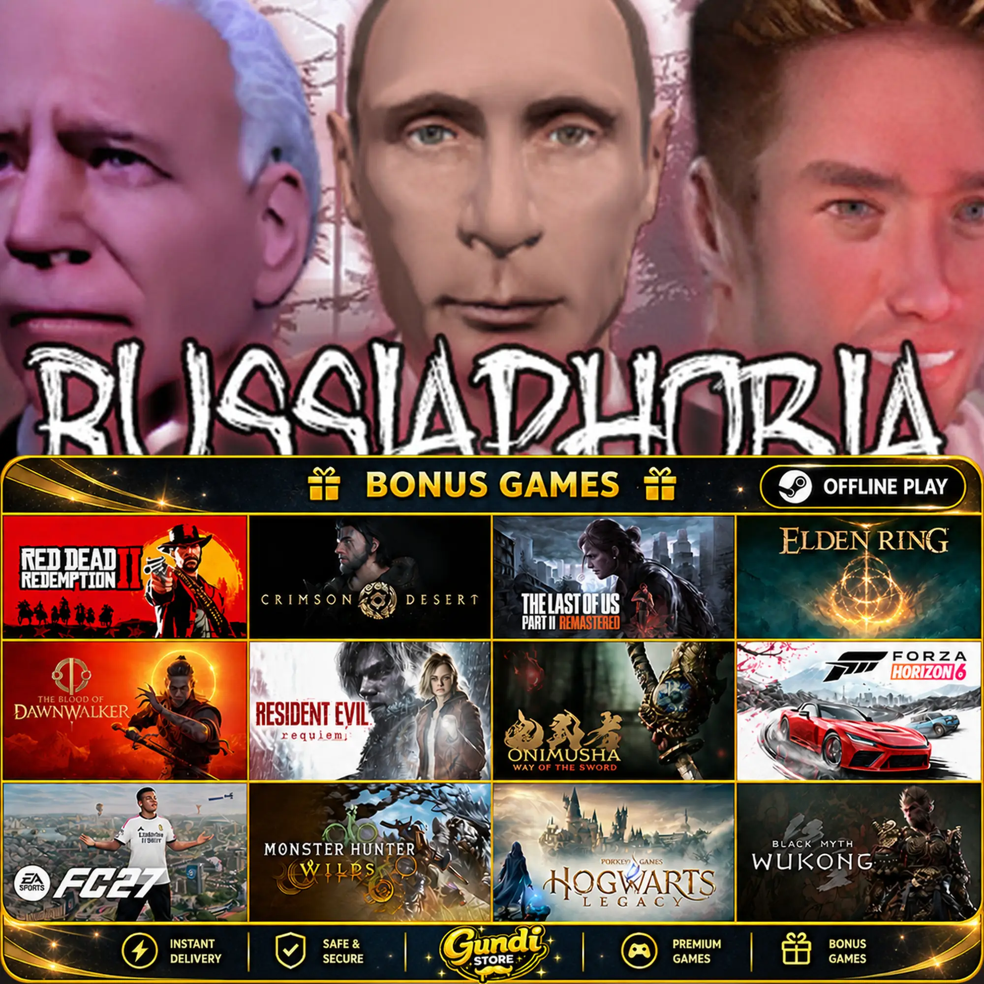[AUTO CODE] - RUSSIAPHOBIA + BONUS GAME