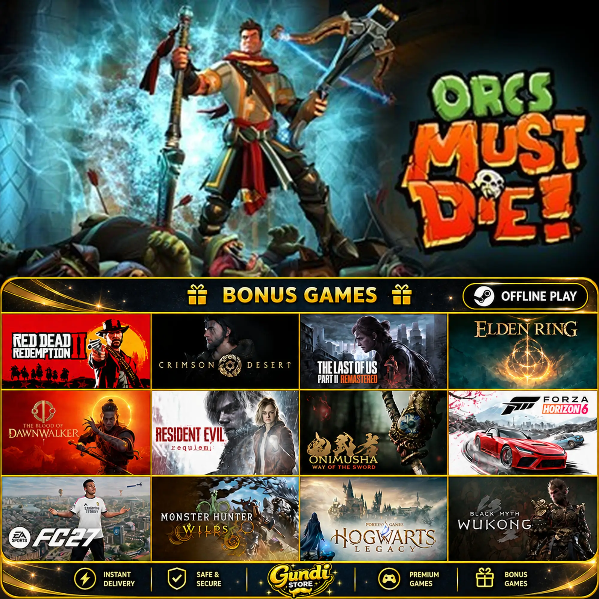 [AUTO CODE] - Orcs Must Die! + BONUS GAME