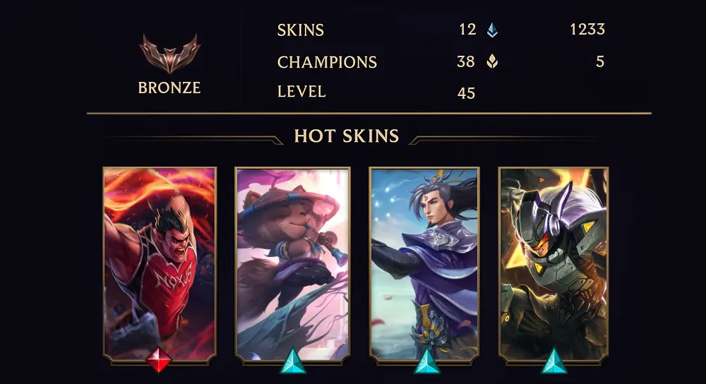BRONZE I - 45 LVL - 12 SKIN