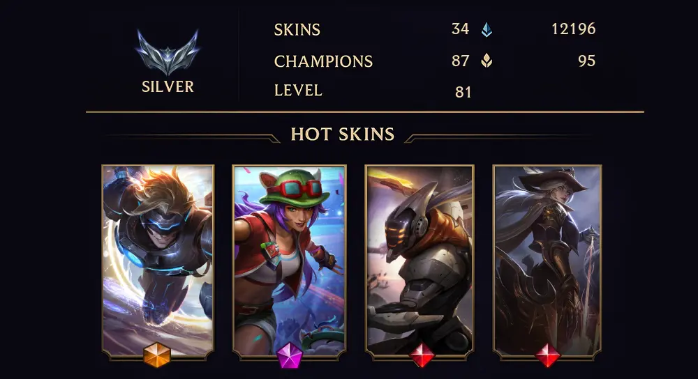 SILVER II - 81 LVL - 34 SKIN